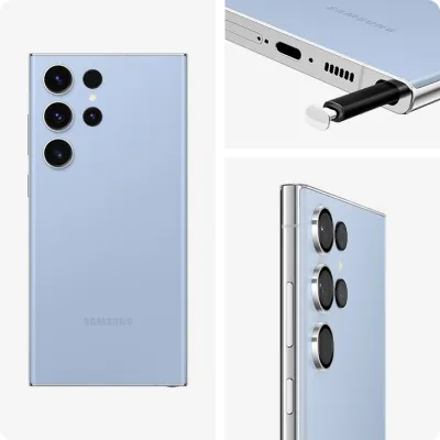 Pantalla completa para Samsung S23 Ultra / S918 Con Marco Azul Claro / Lima (Original) 2