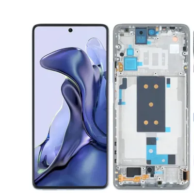 Pantalla para Mi Mi 11T/11T Pro Con Marco Plata (OEM Original)
