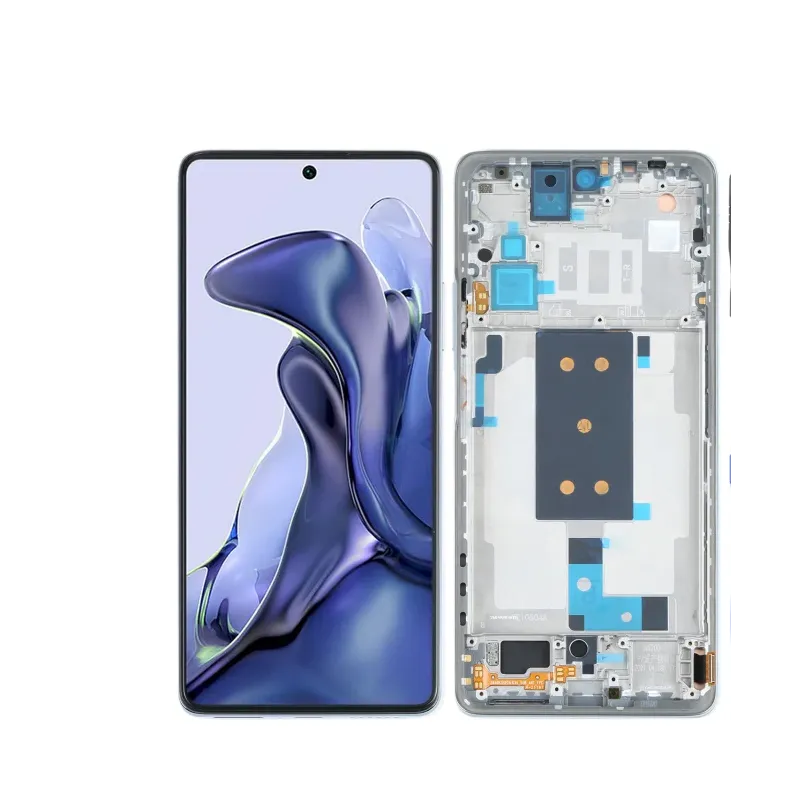 Pantalla para Mi Mi 11T/11T Pro Con Marco Plata (OEM Original)