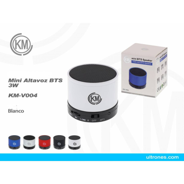 ALTAVOCES BLUETOOTH Plata [KM-V004]