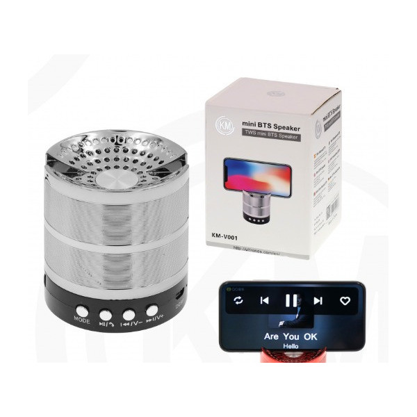 ALTAVOCES BLUETOOTH Plata [KM-V001]