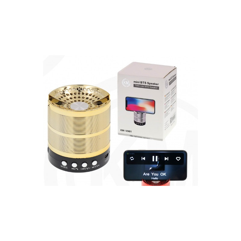 ALTAVOCES BLUETOOTH Dorado [KM-V001]