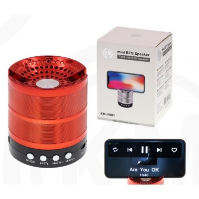 ALTAVOCES BLUETOOTH Rojo [KM-V001]