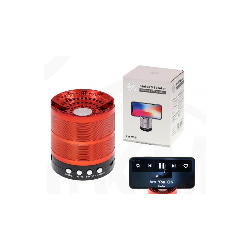 ALTAVOCES BLUETOOTH Rojo [KM-V001]