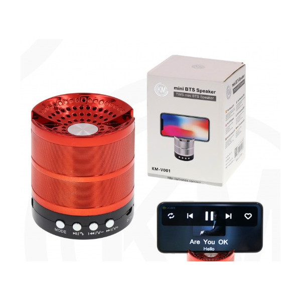 ALTAVOCES BLUETOOTH Rojo [KM-V001]