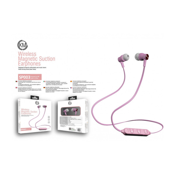 KM-SP003 AURICULARES BLUETOOTH DEPORTIVOS [ROSA]