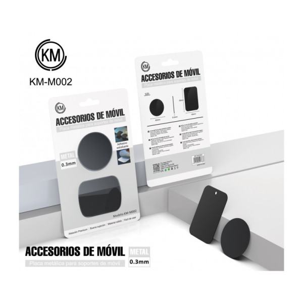 KM-M002 PLACA METAL PARA SOPORTE MAGNETICO [NEGRO]