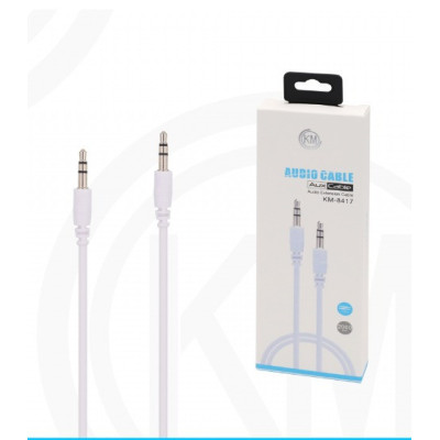 KM-8417 CABLE AUDIO JACK 3.5MM 3PIN MACHO A MACHO 2M [BLANCO]
