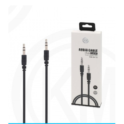 KM-8416 CABLE AUDIO JACK 3.5MM 3PIN MACHO A MACHO 2M [NEGRO]