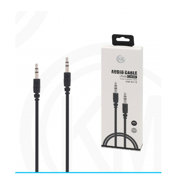 KM-8416 CABLE AUDIO JACK 3.5MM 3PIN MACHO A MACHO 2M [NEGRO]