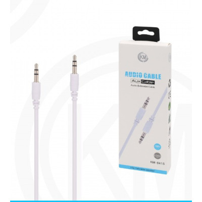 KM-8415 CABLE AUDIO JACK 3.5MM 3PIN MACHO A MACHO 1M [BLANCO]