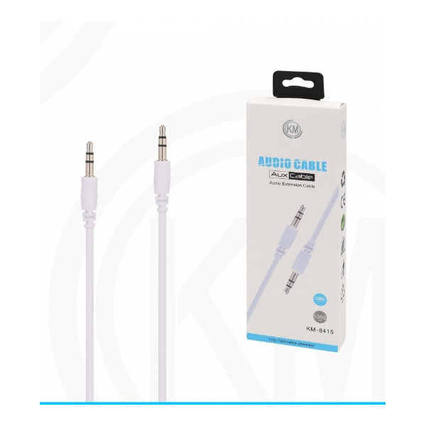 KM-8415 CABLE AUDIO JACK 3.5MM 3PIN MACHO A MACHO 1M [BLANCO]