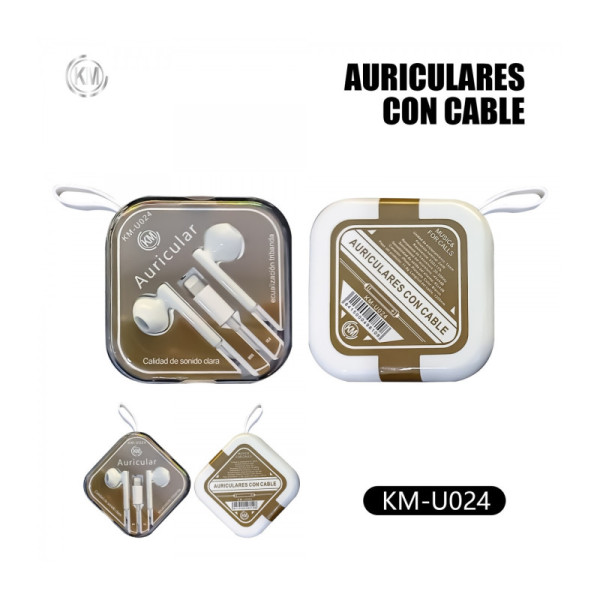 KM-U024 AURICULARES CABLE LIGHTNING