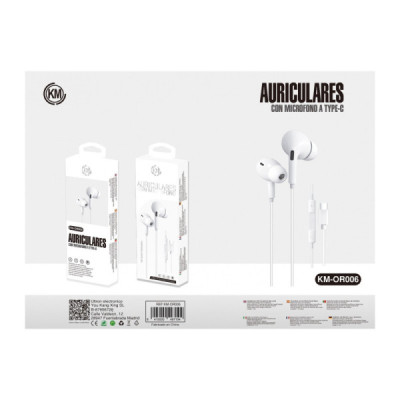 KM-OR006 AURICULARES IN-EAR CABLE TYPE-C [BLANCO]