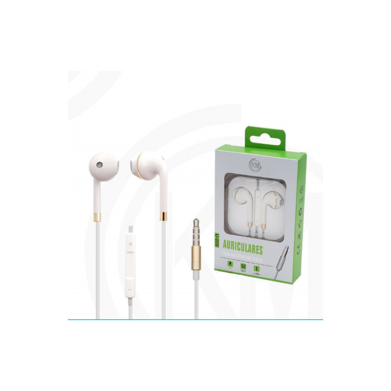 KM-U009 AURICULARES CABLE JACK 3.5MM Dorado