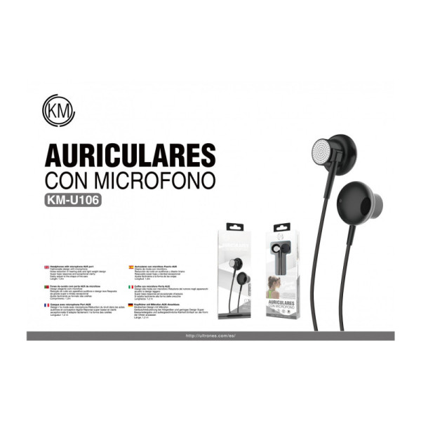 KM-U106 AURICULARES CABLE JACK 3.5MM [NEGRO]