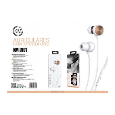 KM-U101 AURICULARES IN-EAR CABLE JACK 3.5MM [DORADO]