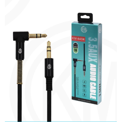 KM-8404 CABLE AUDIO JACK 3.5MM 3PIN MACHO A MACHO [NEGRO]
