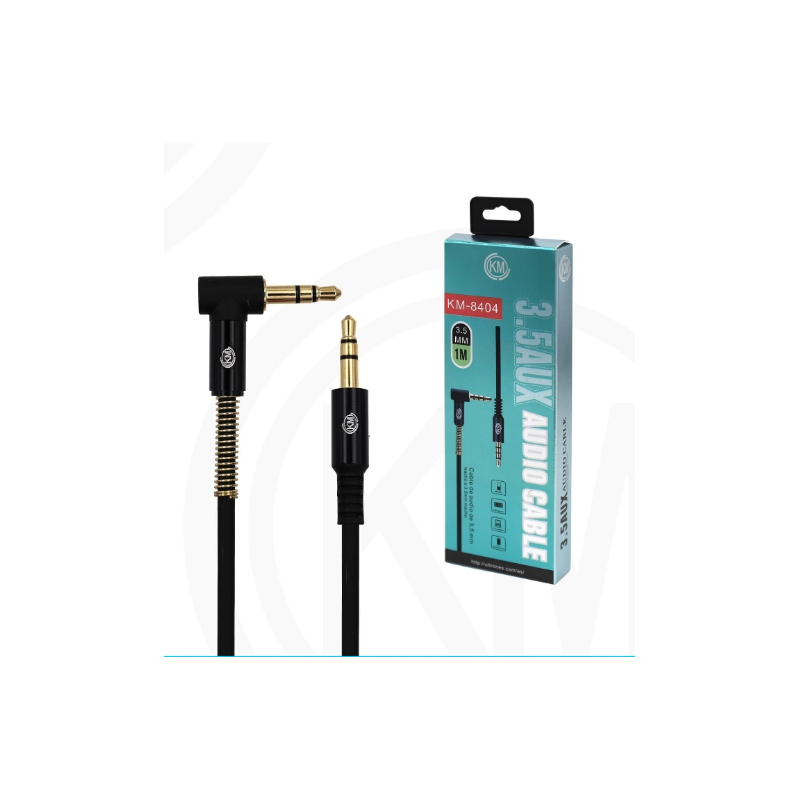 KM-8404 CABLE AUDIO JACK 3.5MM 3PIN MACHO A MACHO [NEGRO]