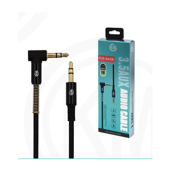 KM-8404 CABLE AUDIO JACK 3.5MM 3PIN MACHO A MACHO [NEGRO]
