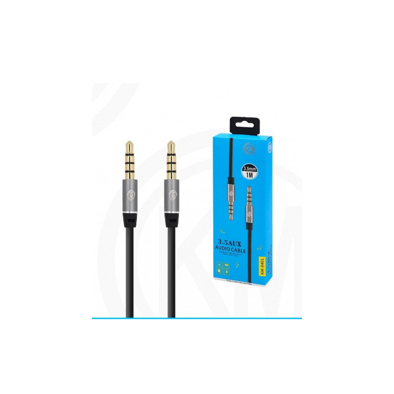 KM-8401 CABLE AUDIO JACK 3.5MM 4PIN MACHO A MACHO 1M