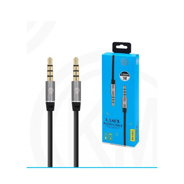 KM-8401 CABLE AUDIO JACK 3.5MM 4PIN MACHO A MACHO 1M