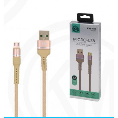 KM-407 CABLE MICRO-USB ALUMINIO TRENZADO [DORADO]