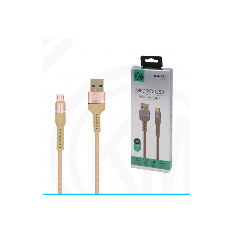 KM-407 CABLE MICRO-USB ALUMINIO TRENZADO [DORADO]