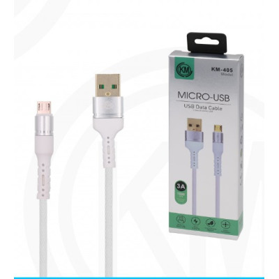KM-405 CABLE MICRO-USB ALUMINIO TRENZADO [BLANCO]