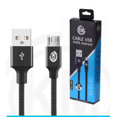 KM-230 CABLE MICRO-USB TRENZADO [NEGRO]
