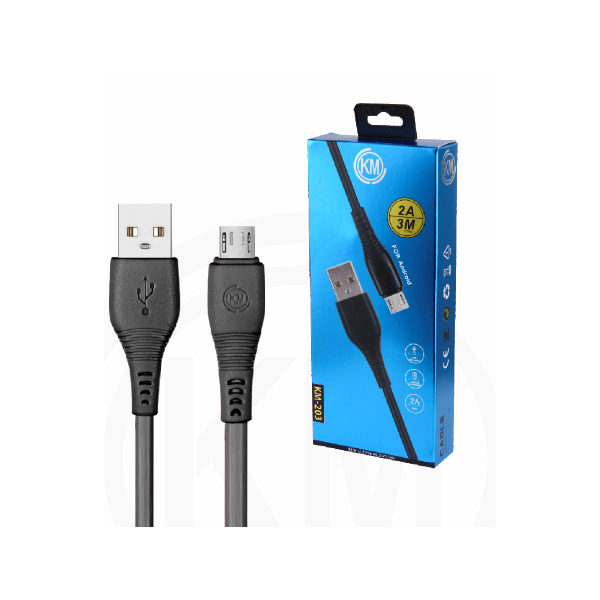 KM-203 CABLE MICRO-USB 3M [NEGRO]