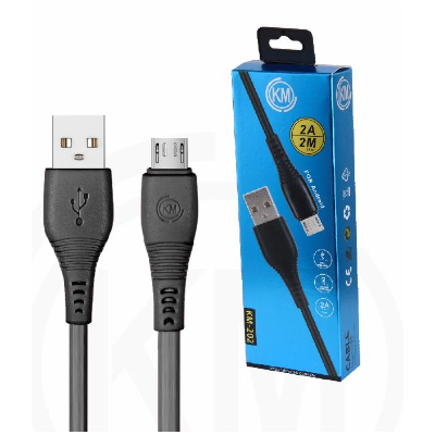 KM-202 CABLE MICRO-USB 2M [NEGRO]