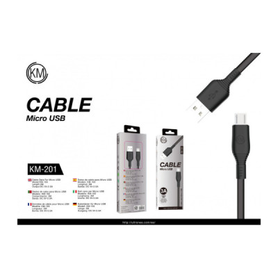 KM-201 CABLE MICRO-USB 1M [NEGRO]
