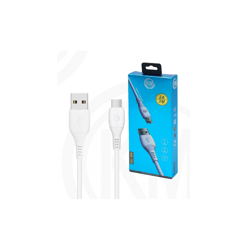 KM-103 CABLE MICRO-USB 3M [BLANCO]