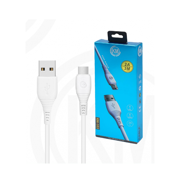 KM-103 CABLE MICRO-USB 3M [BLANCO]