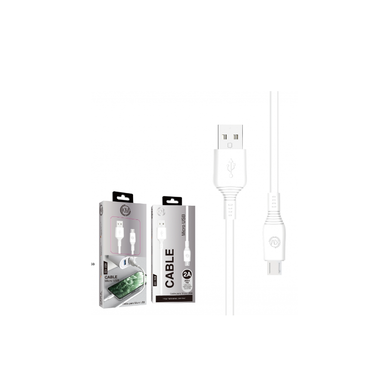 KM-102 CABLE MICRO-USB 2M [BLANCO]