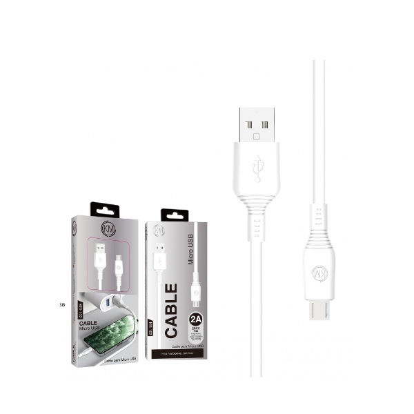 KM-102 CABLE MICRO-USB 2M [BLANCO]