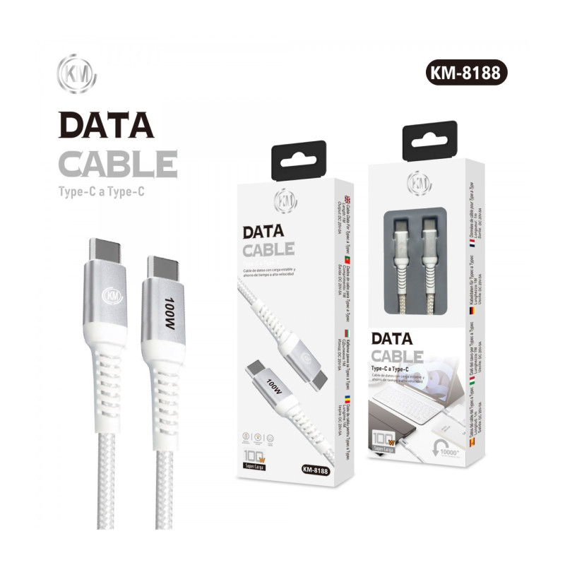KM-8188 CABLE TYPE-C A TYPE-C [BLANCO]