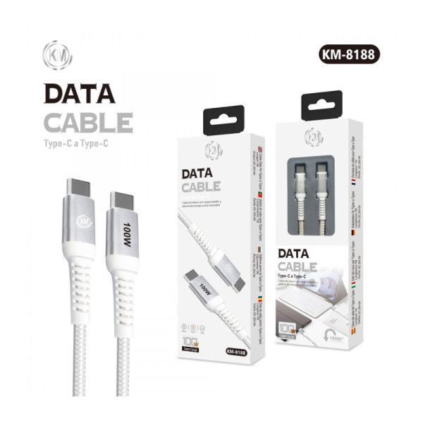 KM-8188 CABLE TYPE-C A TYPE-C [BLANCO]