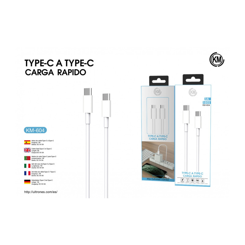KM-604 CABLE TYPE-C A TYPE-C 3A