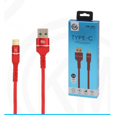 KM-404 CABLE TYPE-C ALUMINIO TRENZADO [ROJO]