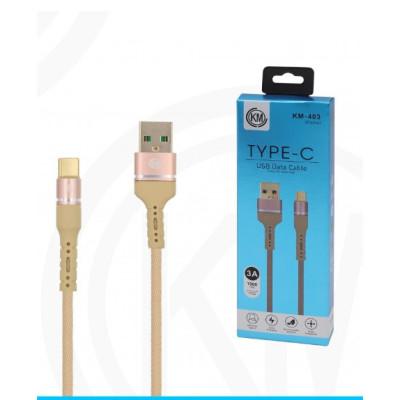 KM-403 CABLE TYPE-C ALUMINIO TRENZADO [DORADO]