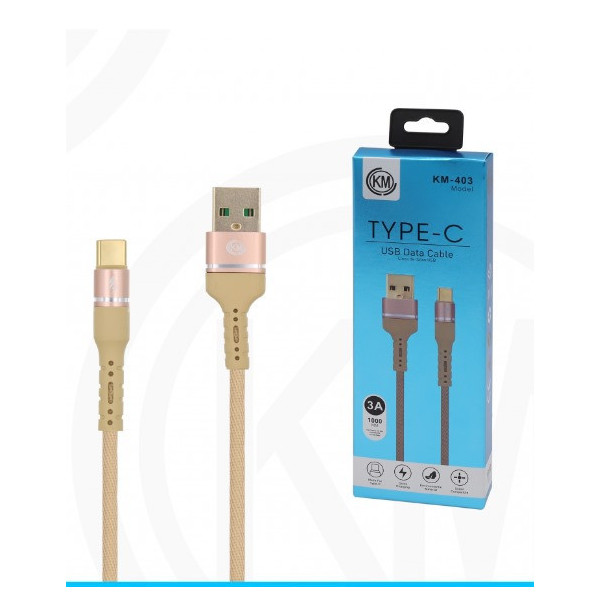 KM-403 CABLE TYPE-C ALUMINIO TRENZADO [DORADO]