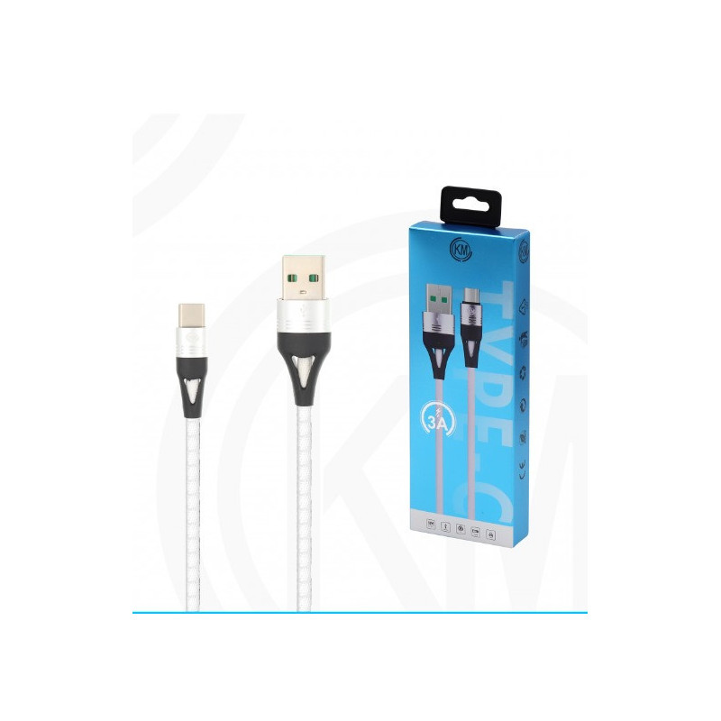 KM-244 CABLE TYPE-C TRENZADO 3A [BLANCO]