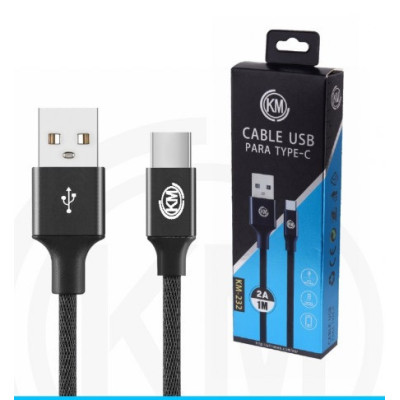 KM-232 CABLE TYPE-C TRENZADO [NEGRO]