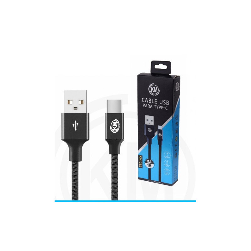 KM-232 CABLE TYPE-C TRENZADO [NEGRO]