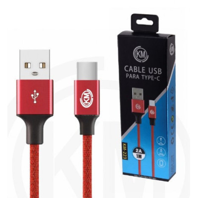 KM-223 CABLE TYPE-C TRENZADO [ROJO]