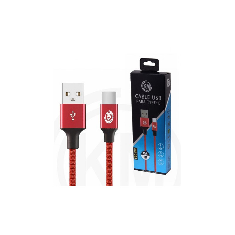 KM-223 CABLE TYPE-C TRENZADO [ROJO]