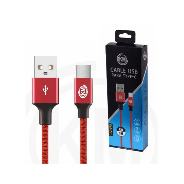 KM-223 CABLE TYPE-C TRENZADO [ROJO]