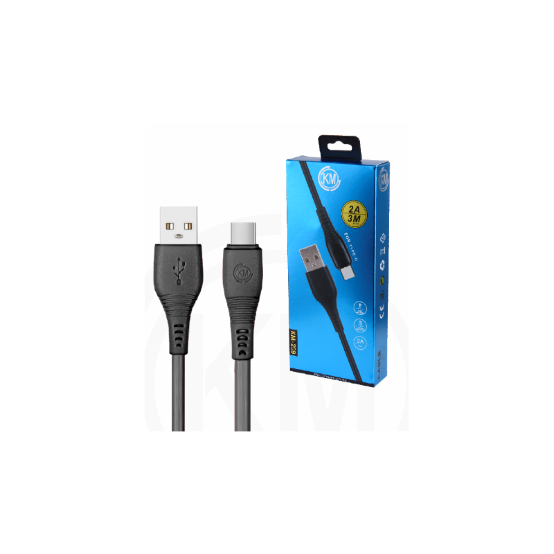 KM-209 CABLE TYPE-C 3M [NEGRO]